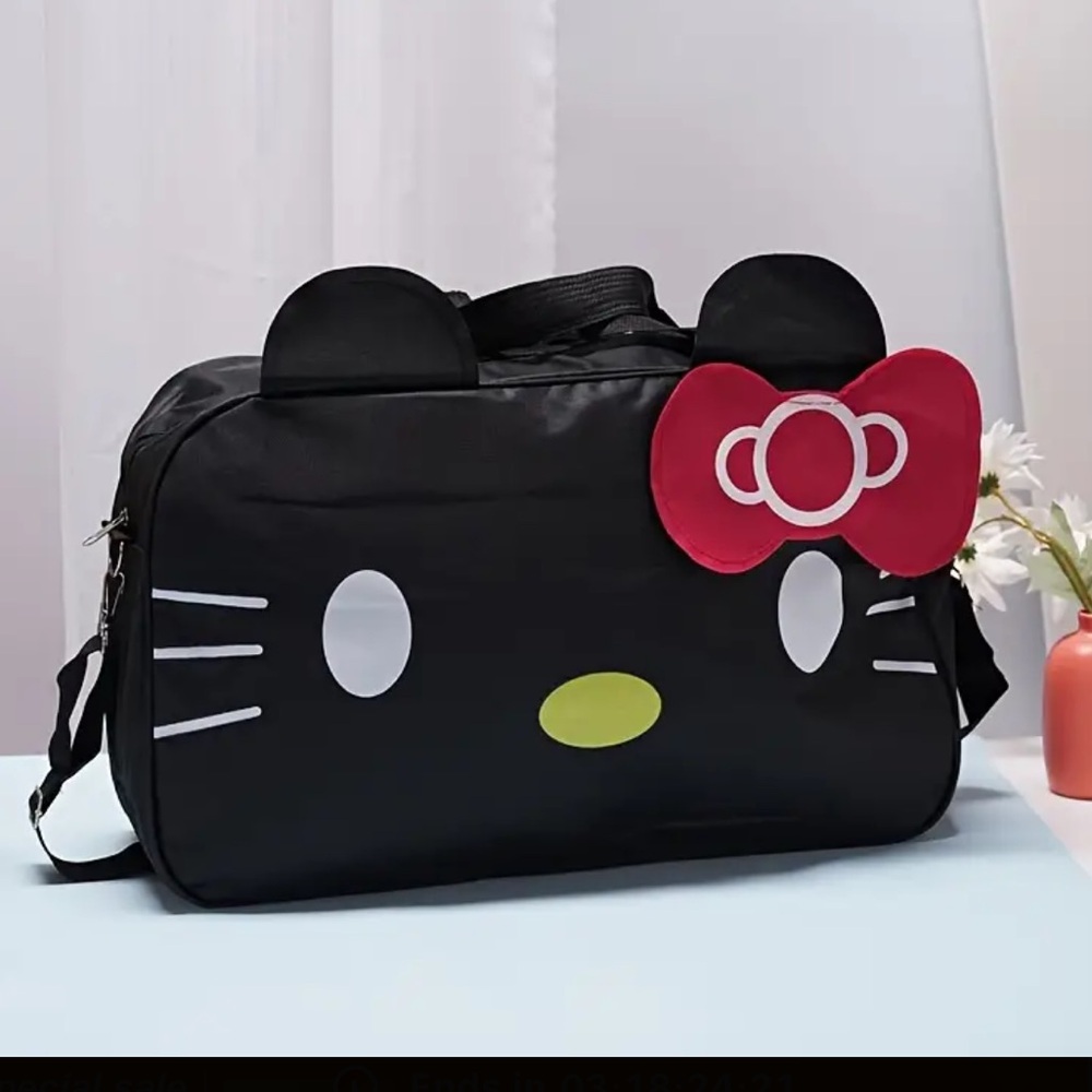 Sanrio Hello Kitty large black duffel bag